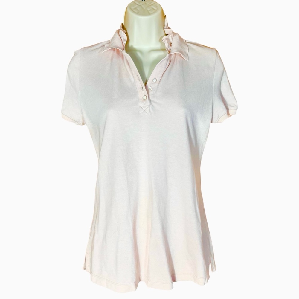 Brunello Cucinelli Polo Tee Shirt Ruffle Collar M Luxury Preppy Designer Italy